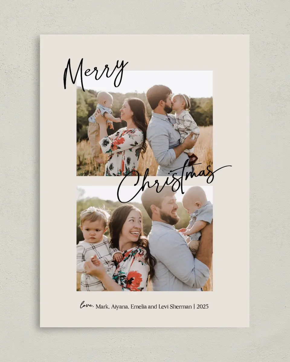 This is a 5" x 7" Christmas Card called Good Tidings printed in full color on Premium Smooth paper