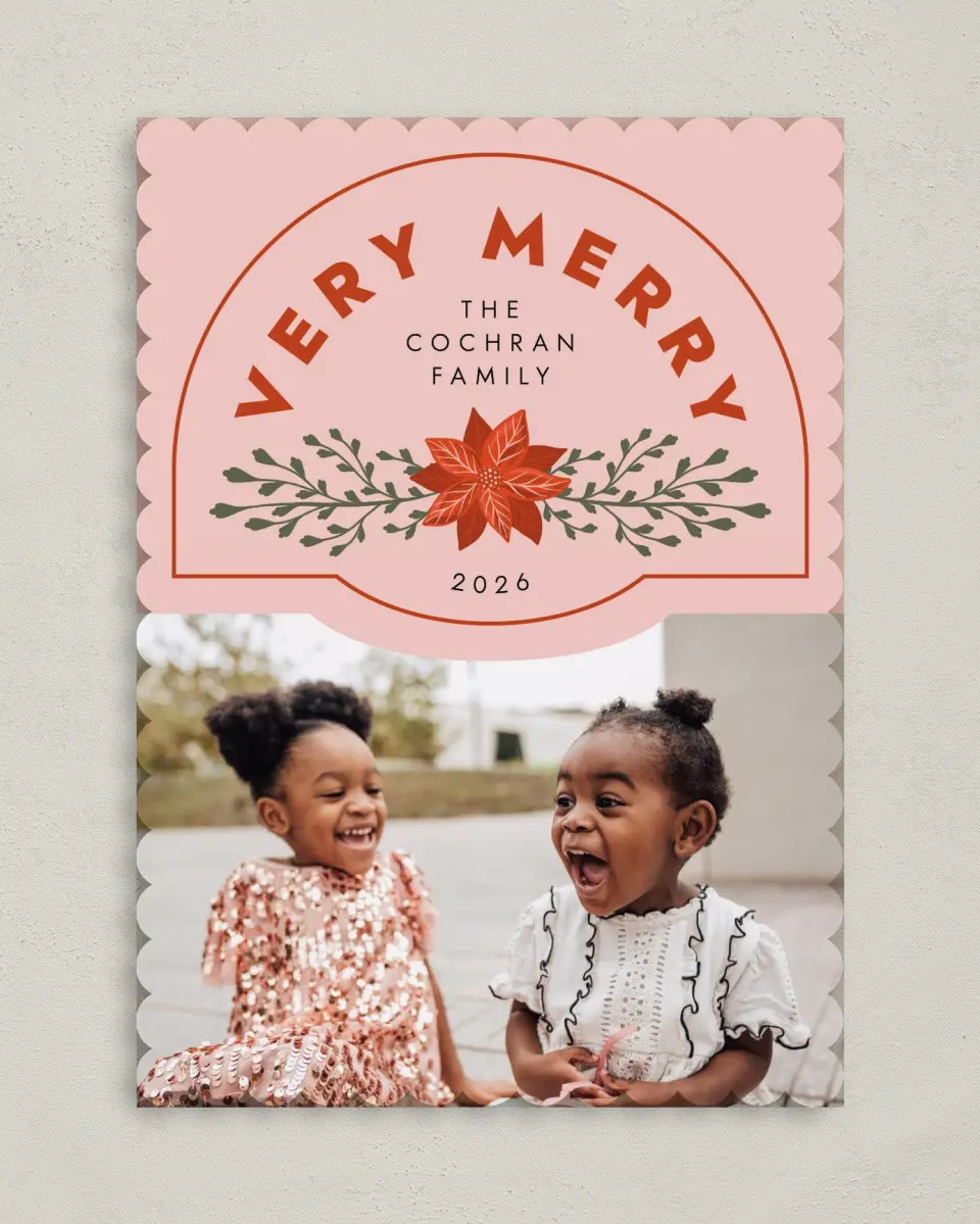 This is a 5" x 7" Christmas Card called Adoring Arch printed in full color on Premium Smooth paper on Premium Smooth paper on Premium Smooth paper