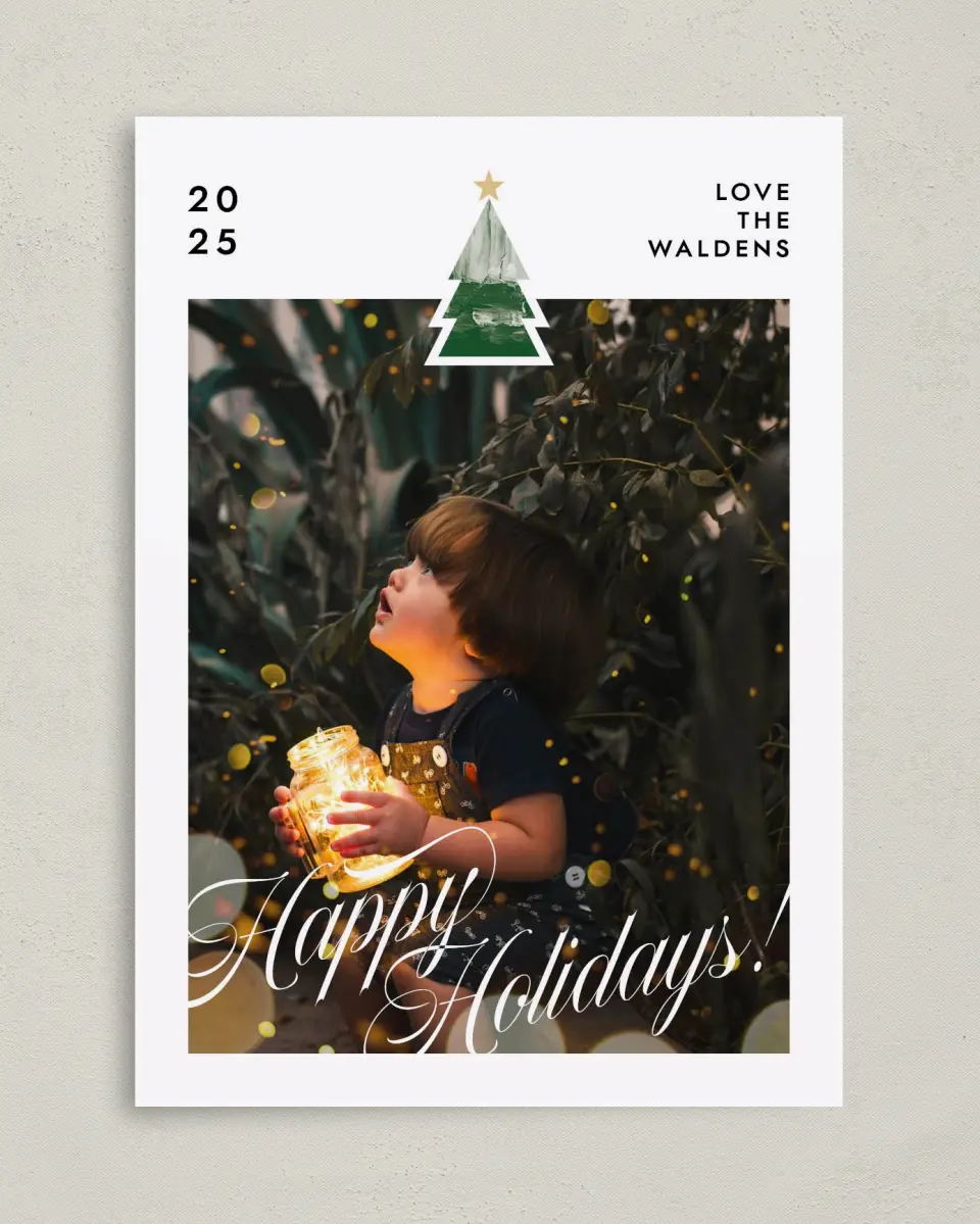 This is a 5" x 7" Christmas Card called Wee Tree printed in full color on Premium Smooth paper