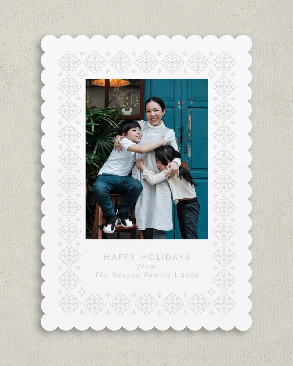 This is a 5" x 7" Christmas Card called Geometric Fun printed in full color on Premium Smooth paper on Premium Smooth paper on Premium Smooth paper
