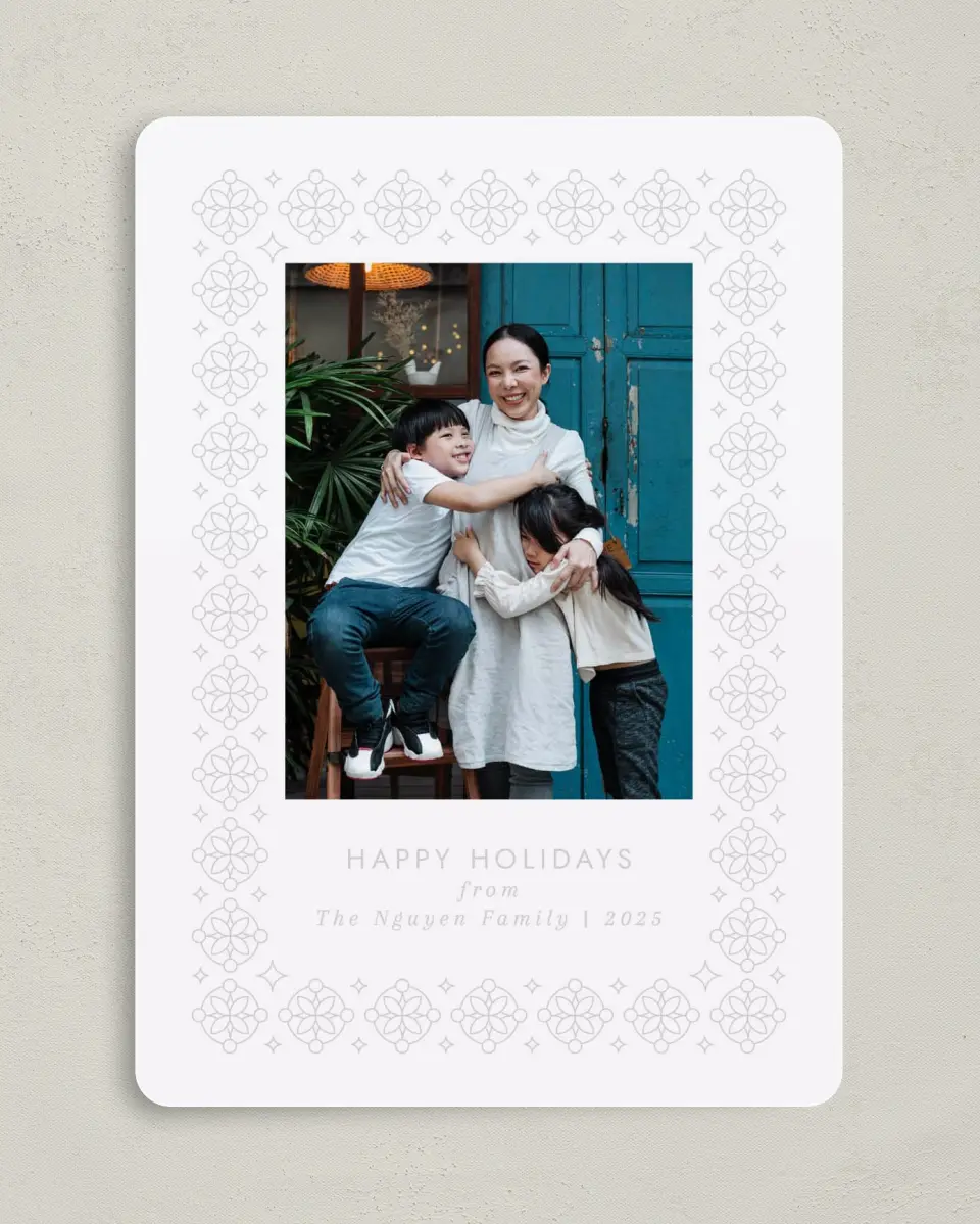 This is a 5" x 7" Christmas Card called Geometric Fun printed in full color on Premium Smooth paper