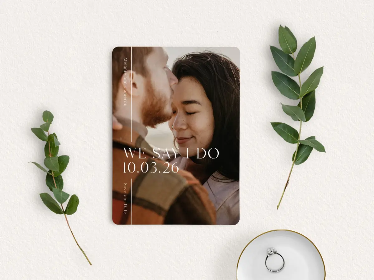 Save the Date Card with Optional Guest Addressing Service