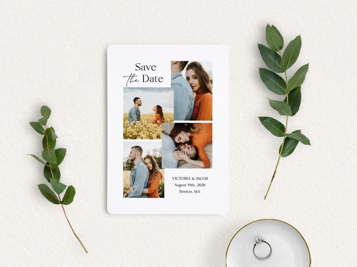 Save the Date Card with Optional Guest Addressing Service