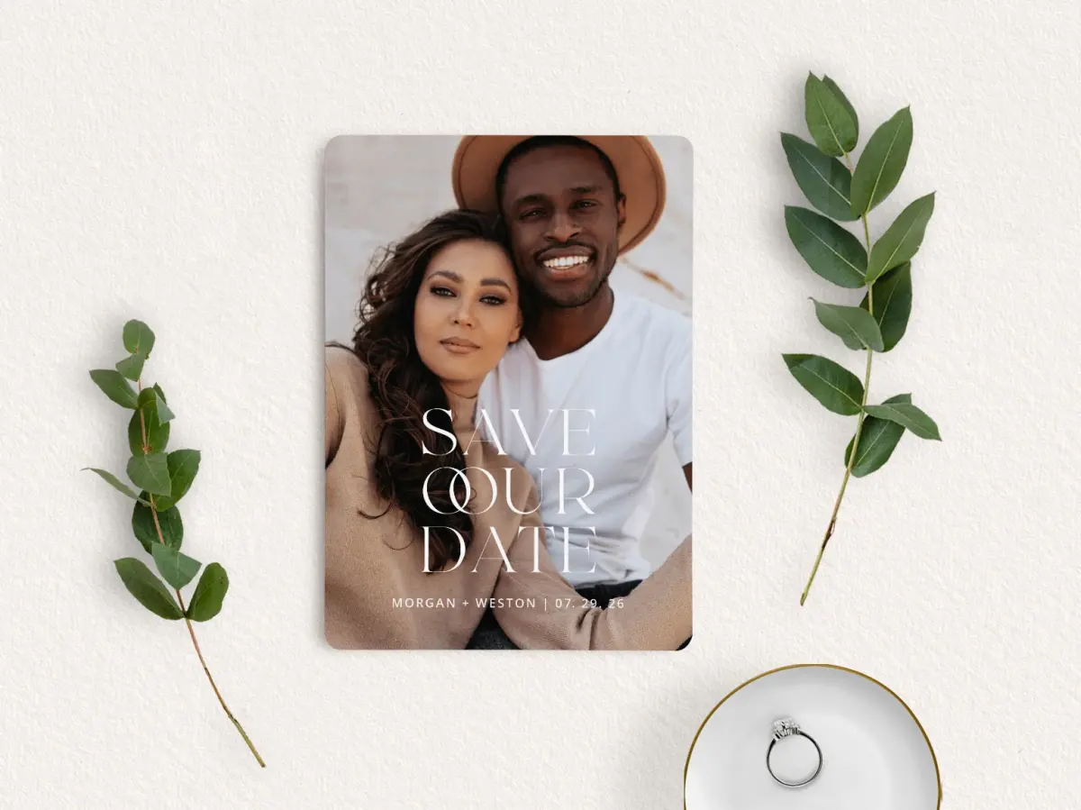 Save the Date Card with Optional Guest Addressing Service