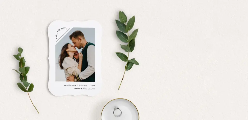 Save the Date Card with Optional Guest Addressing Service