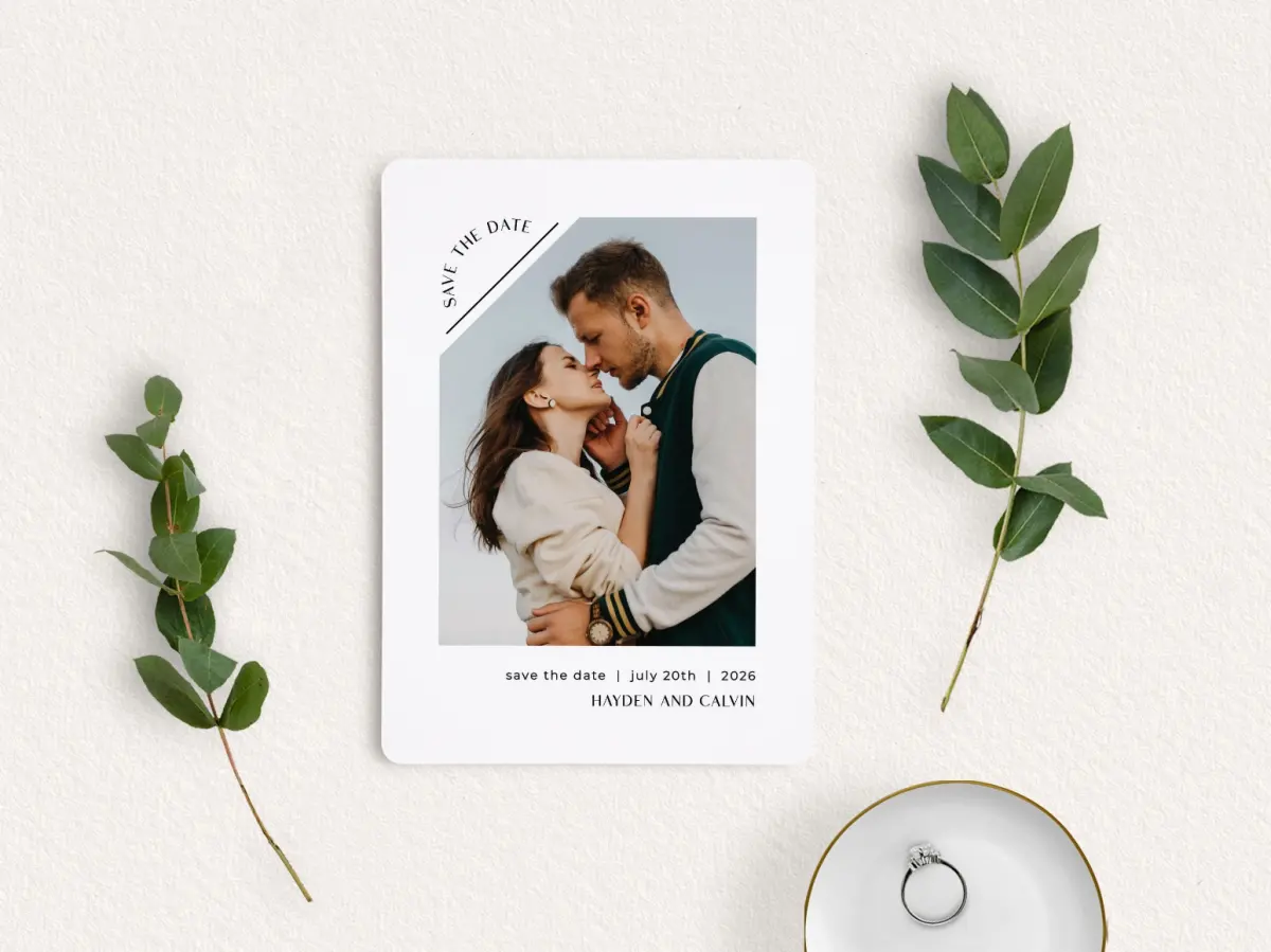 Save the Date Card with Optional Guest Addressing Service
