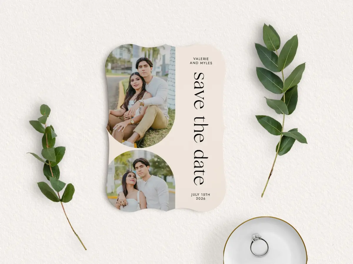 Save the Date Card with Optional Guest Addressing Service
