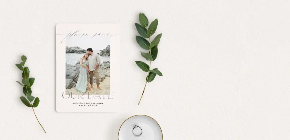 Save the Date Card with Optional Guest Addressing Service