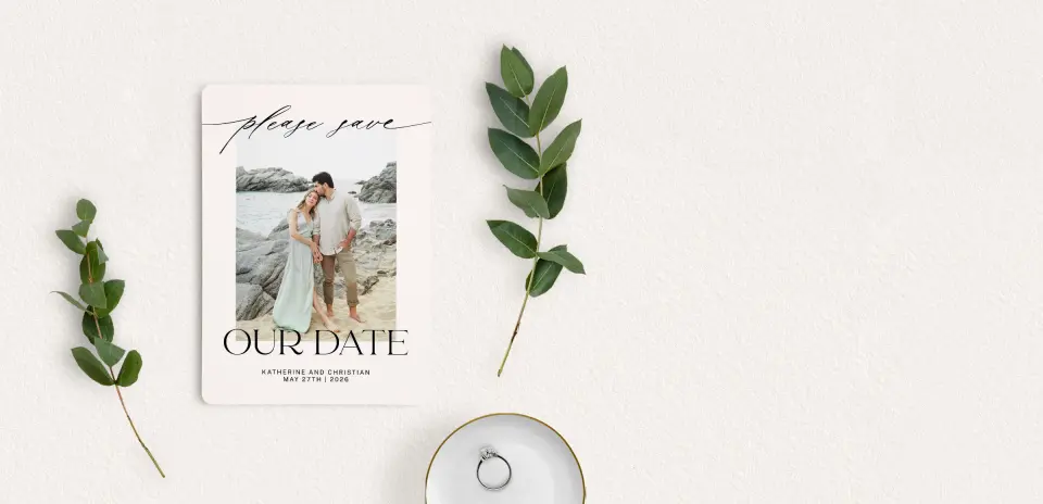 Save the Date Card with Optional Guest Addressing Service