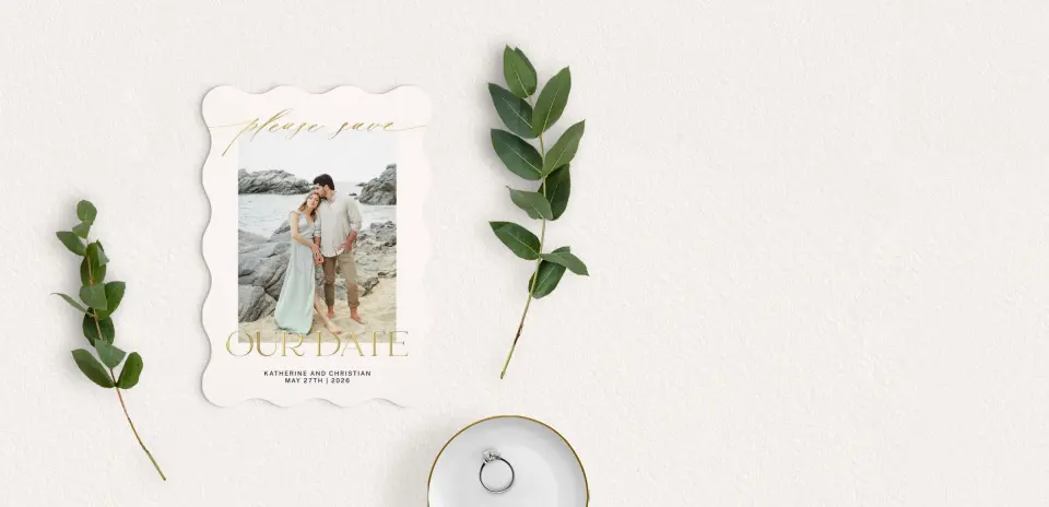 Save the Date Card with Optional Guest Addressing Service