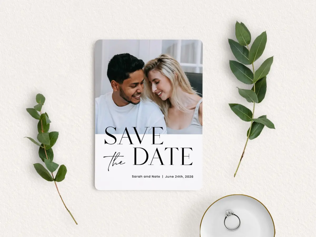 Save the Date Card with Optional Guest Addressing Service