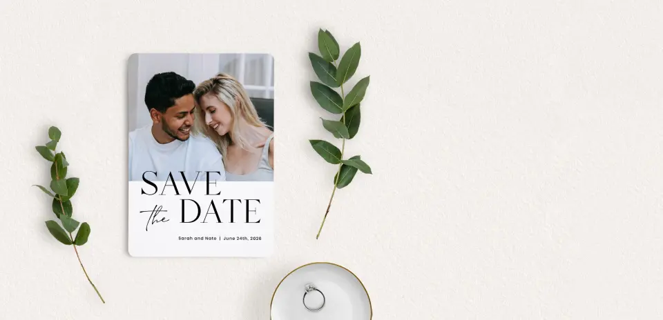 Save the Date Card with Optional Guest Addressing Service