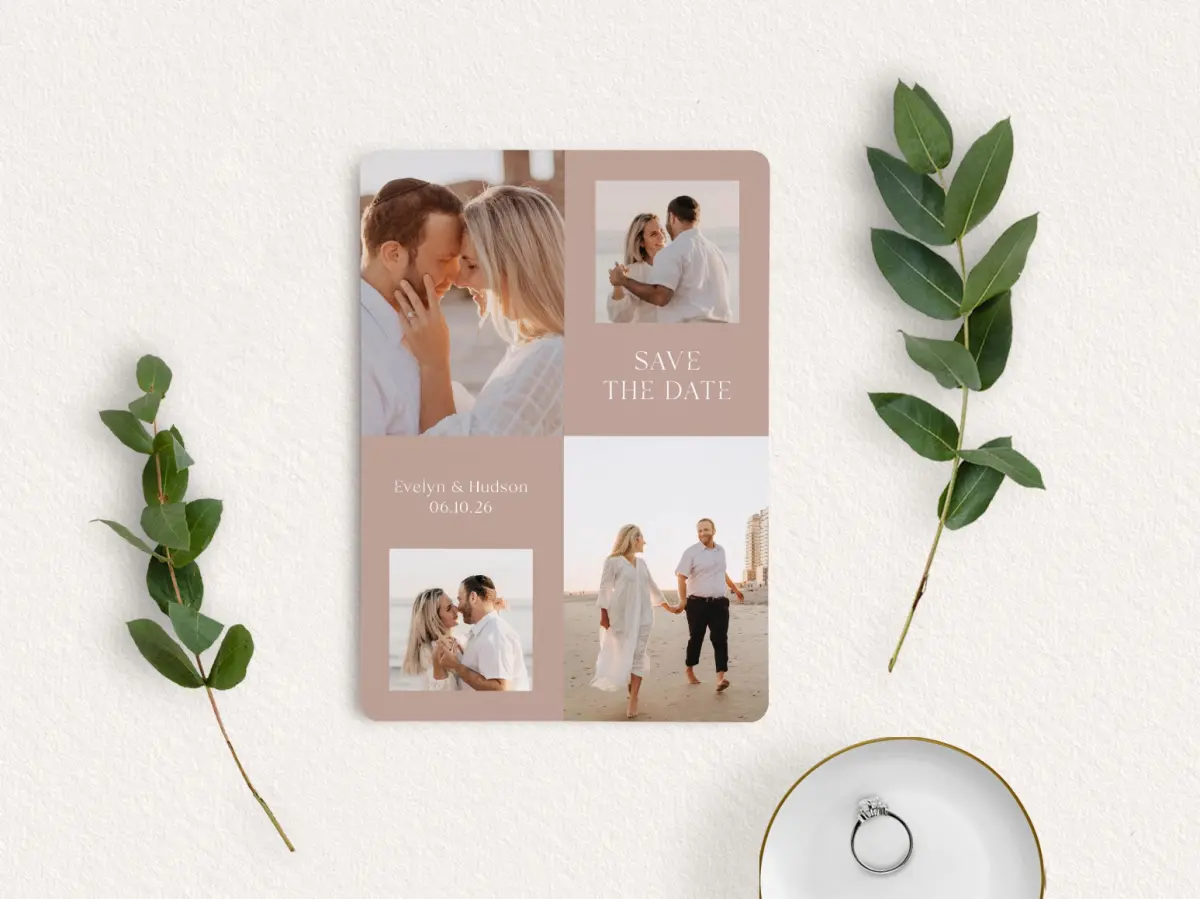 Save the Date Card with Optional Guest Addressing Service