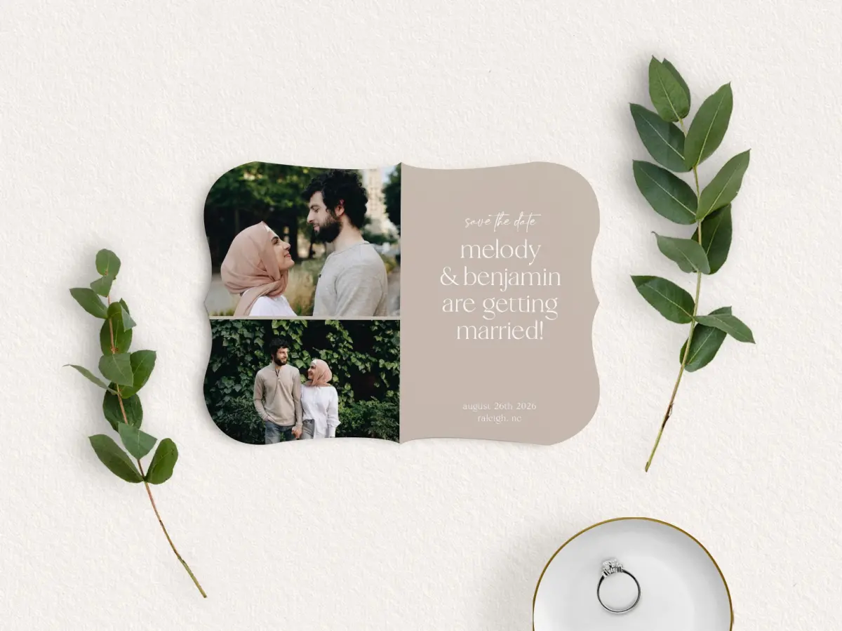 Save the Date Card with Optional Guest Addressing Service