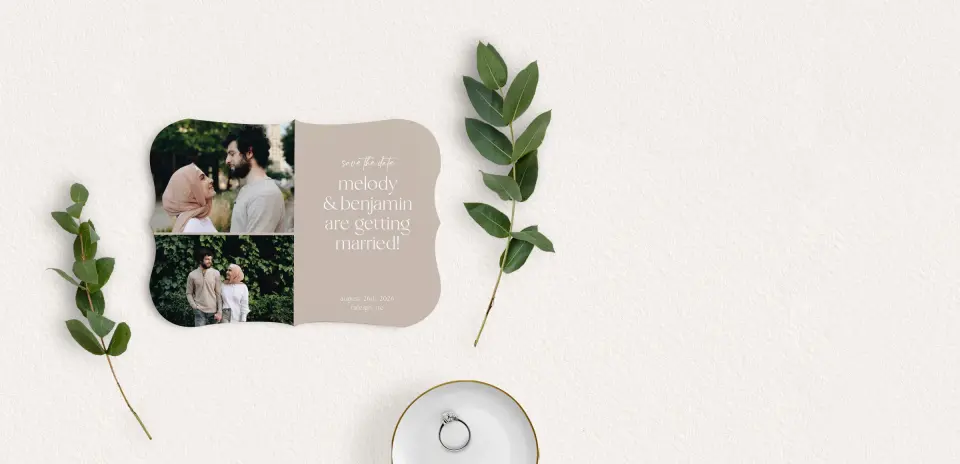 Save the Date Card with Optional Guest Addressing Service