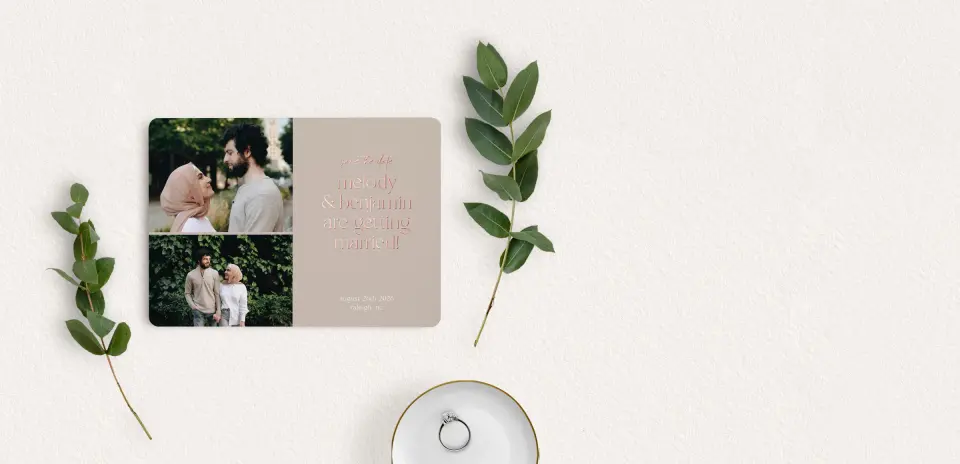 Save the Date Card with Optional Guest Addressing Service