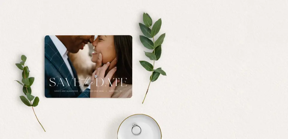 Save the Date Card with Optional Guest Addressing Service