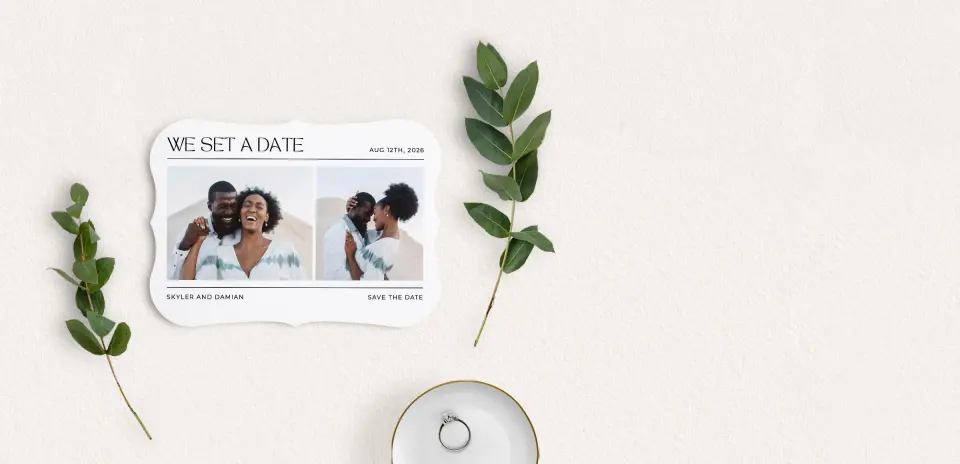 Save the Date Card with Optional Guest Addressing Service