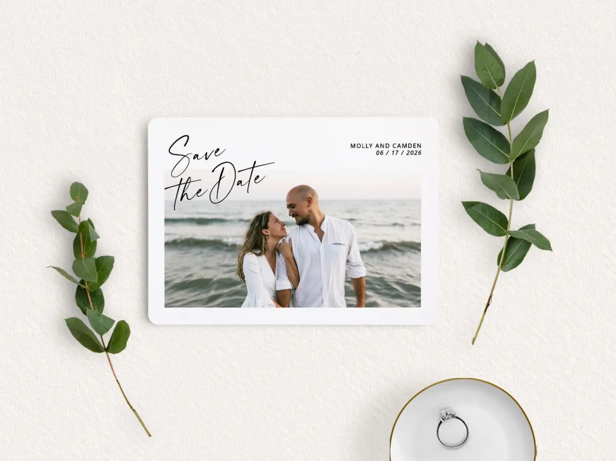 Save the Date Card with Optional Guest Addressing Service