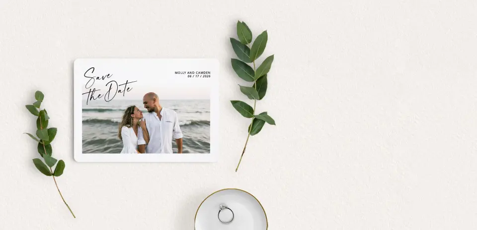 Save the Date Card with Optional Guest Addressing Service