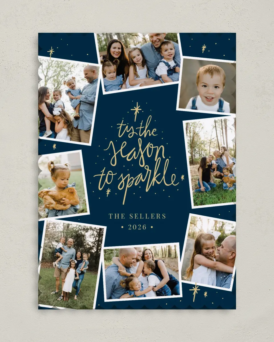 This is a 5" x 7" Christmas Card called Sparkling Season printed in full color on Premium Smooth paper on Premium Smooth paper on Premium Smooth paper