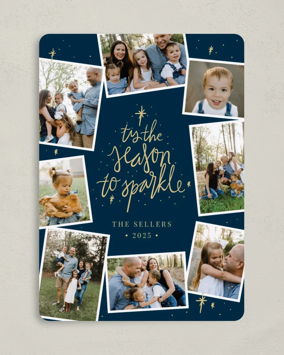 This is a 5" x 7" Christmas Card called Sparkling Season printed in full color on Premium Smooth paper