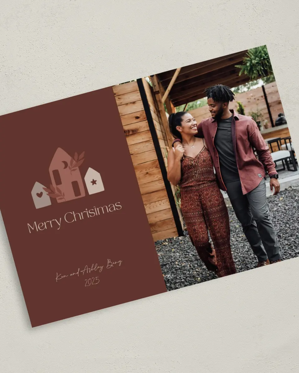 This is a 5" x 7" Christmas Card called Hygge Homes printed in full color on Premium Smooth paper