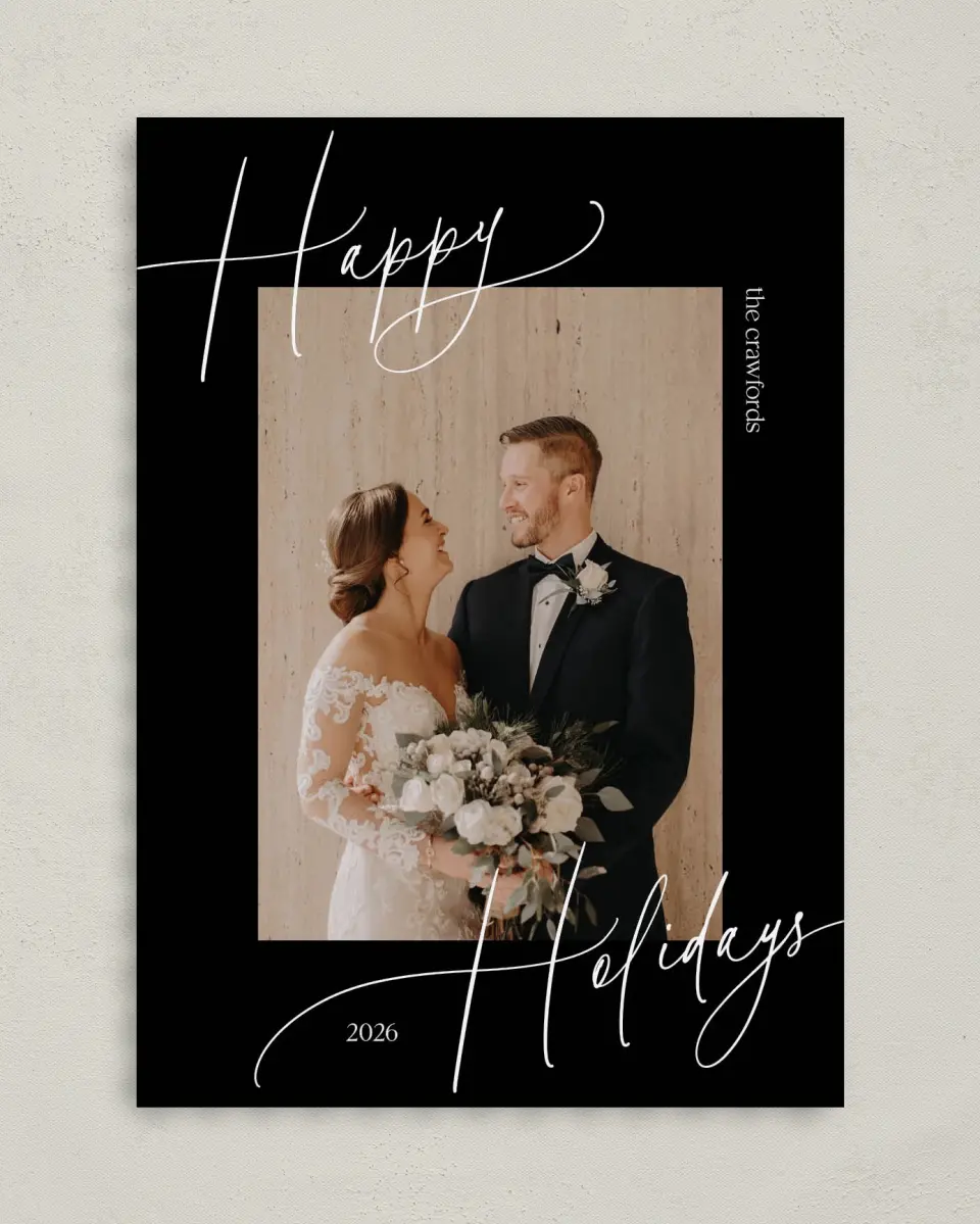 This is a 5" x 7" Christmas Card called Scripted Message printed in full color on Premium Smooth paper on Premium Smooth paper on Premium Smooth paper