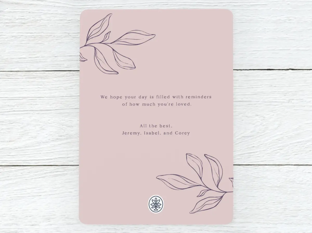 Save the Date Card Back