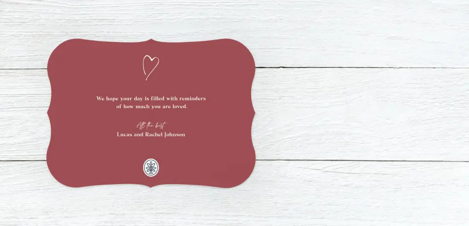 Save the Date Card Back