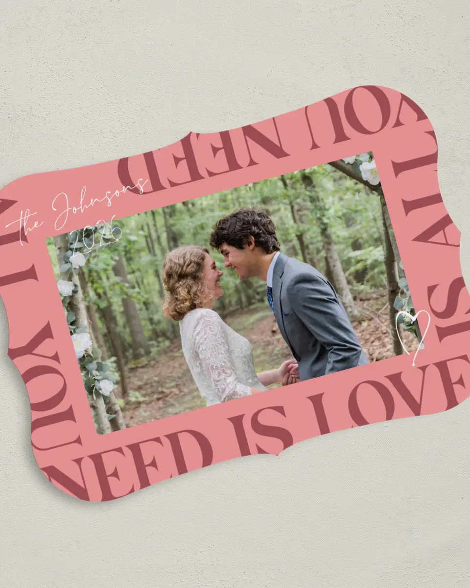 This is a 5" x 7" Valentine's Day Card called Fresh Frame printed in full color on Premium Smooth paper