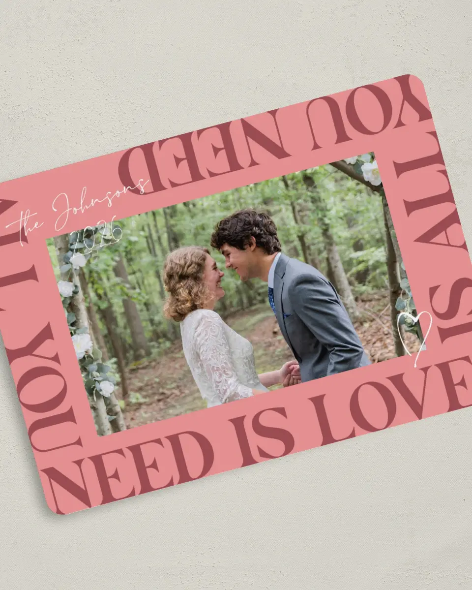 This is a 5" x 7" Valentine's Day Card called Fresh Frame printed in full color on Premium Smooth paper