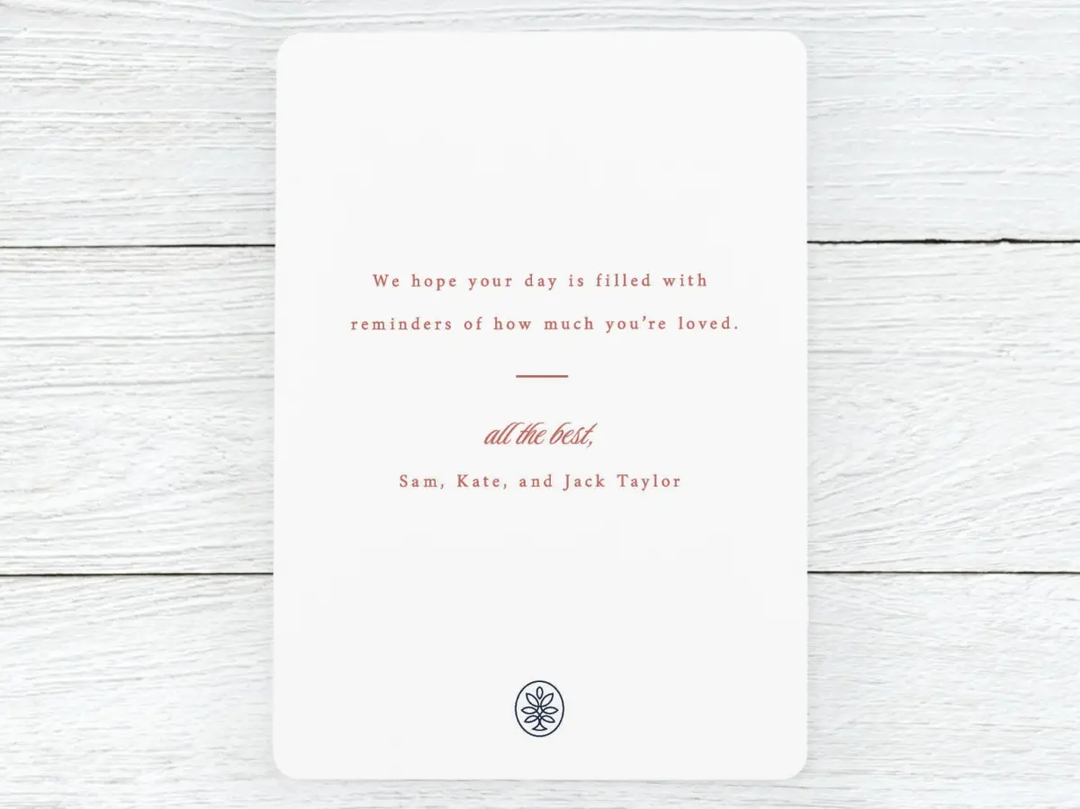 Save the Date Card Back