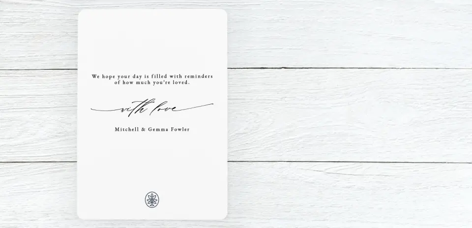 Save the Date Card Back