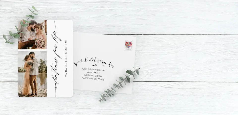 Save the Date Card with Optional Guest Addressing Service