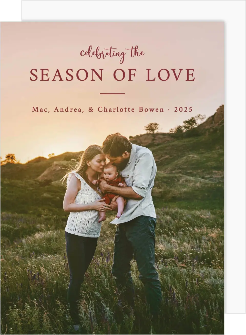 This is a 5" x 7" Valentine's Day Card called Season of Love printed in full color on Premium Smooth paper