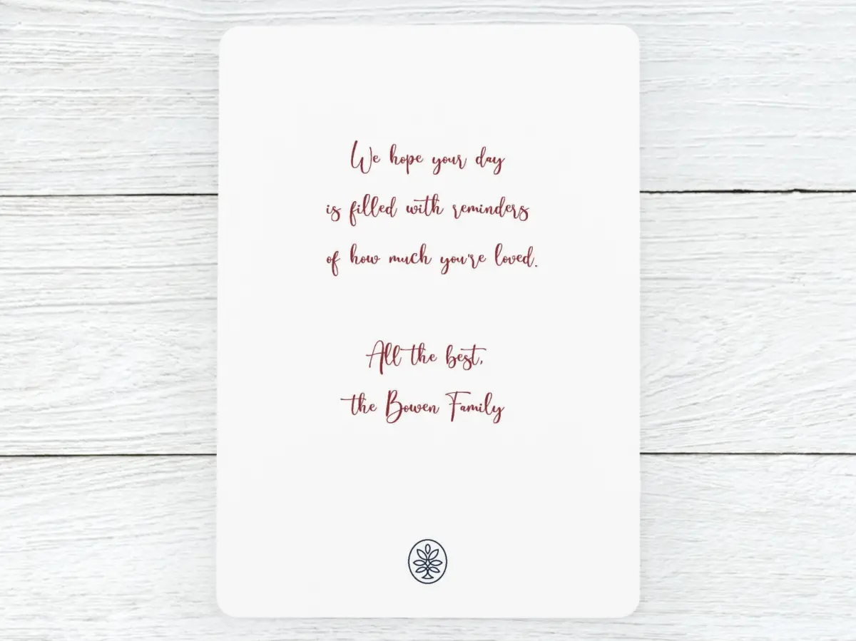 Save the Date Card Back