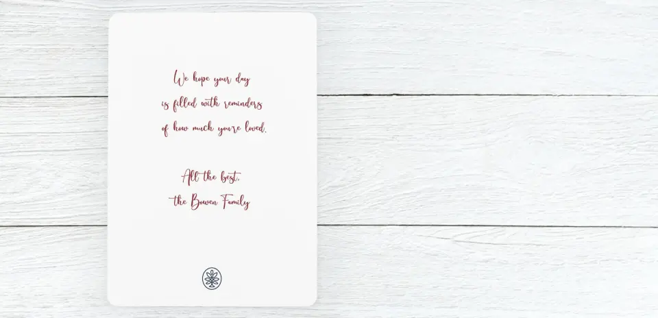 Save the Date Card Back
