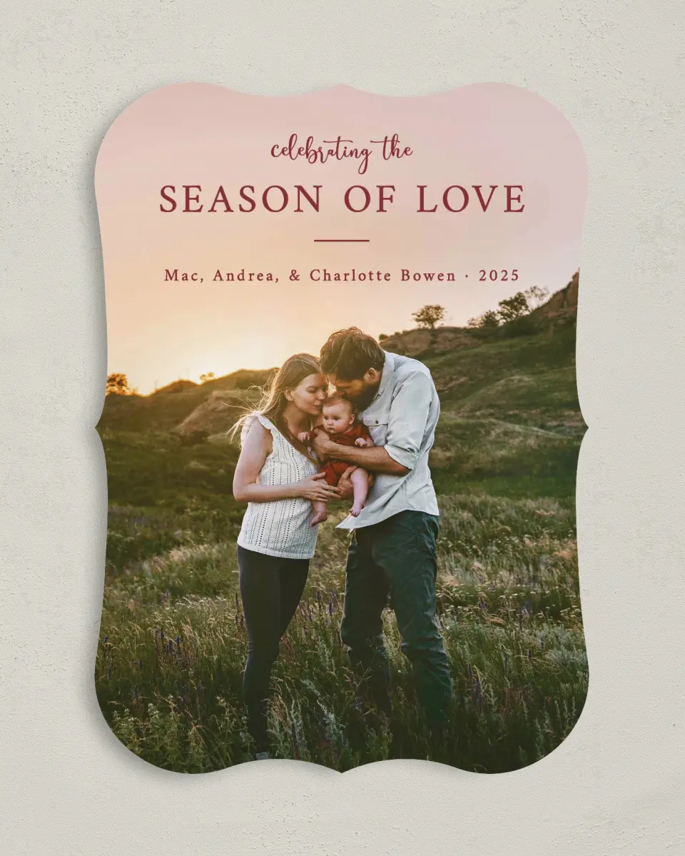 This is a 5" x 7" Valentine's Day Card called Season of Love printed in full color on Premium Smooth paper
