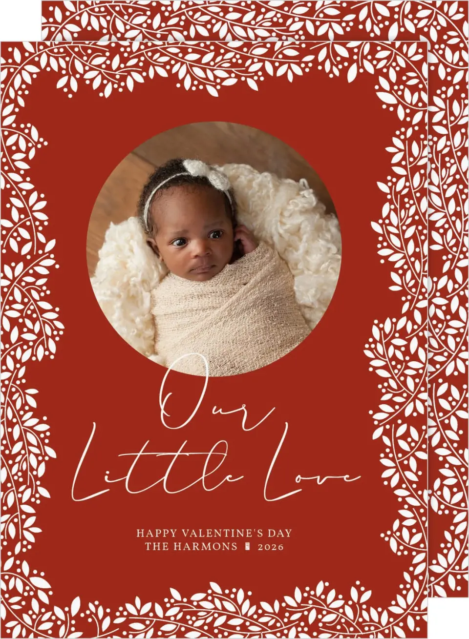 This is a 5" x 7" Valentine's Day Card called Our Little Love printed in full color on Premium Smooth paper