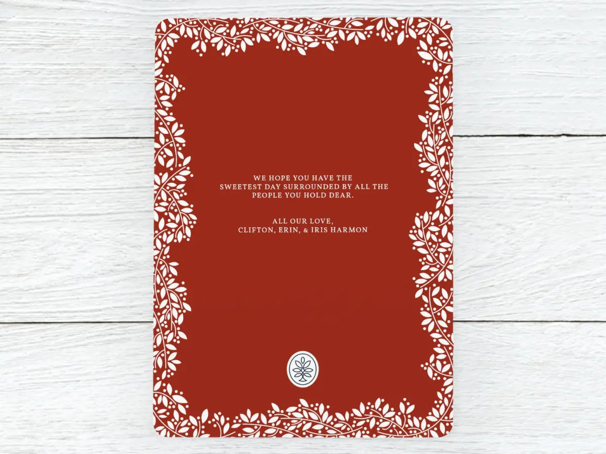 Save the Date Card Back