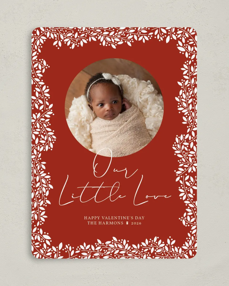 This is a 5" x 7" Valentine's Day Card called Our Little Love printed in full color on Premium Smooth paper