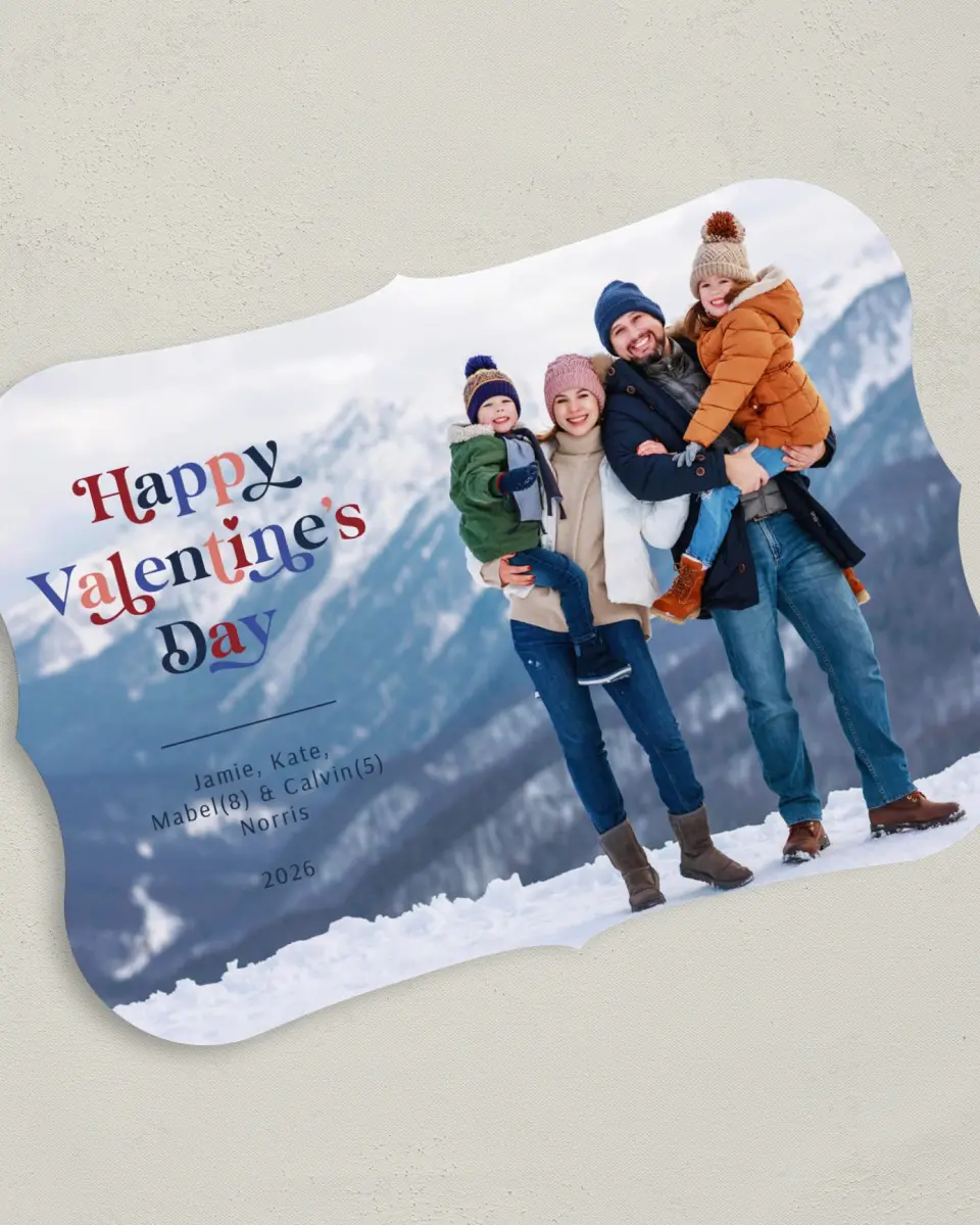 This is a 5" x 7" Valentine's Day Card called Social Sentiment printed in full color on Premium Smooth paper