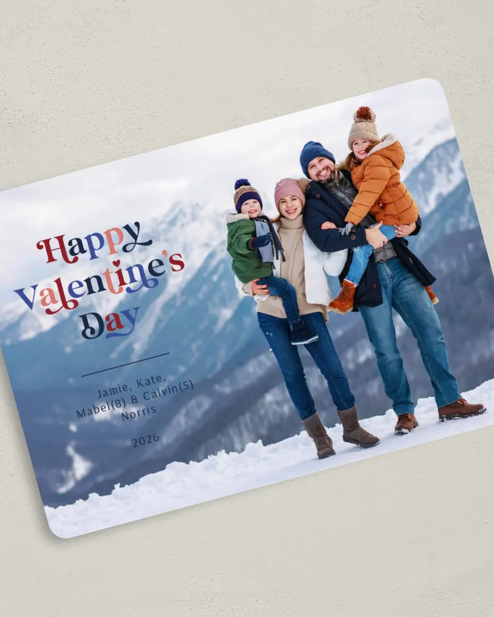 This is a 5" x 7" Valentine's Day Card called Social Sentiment printed in full color on Premium Smooth paper