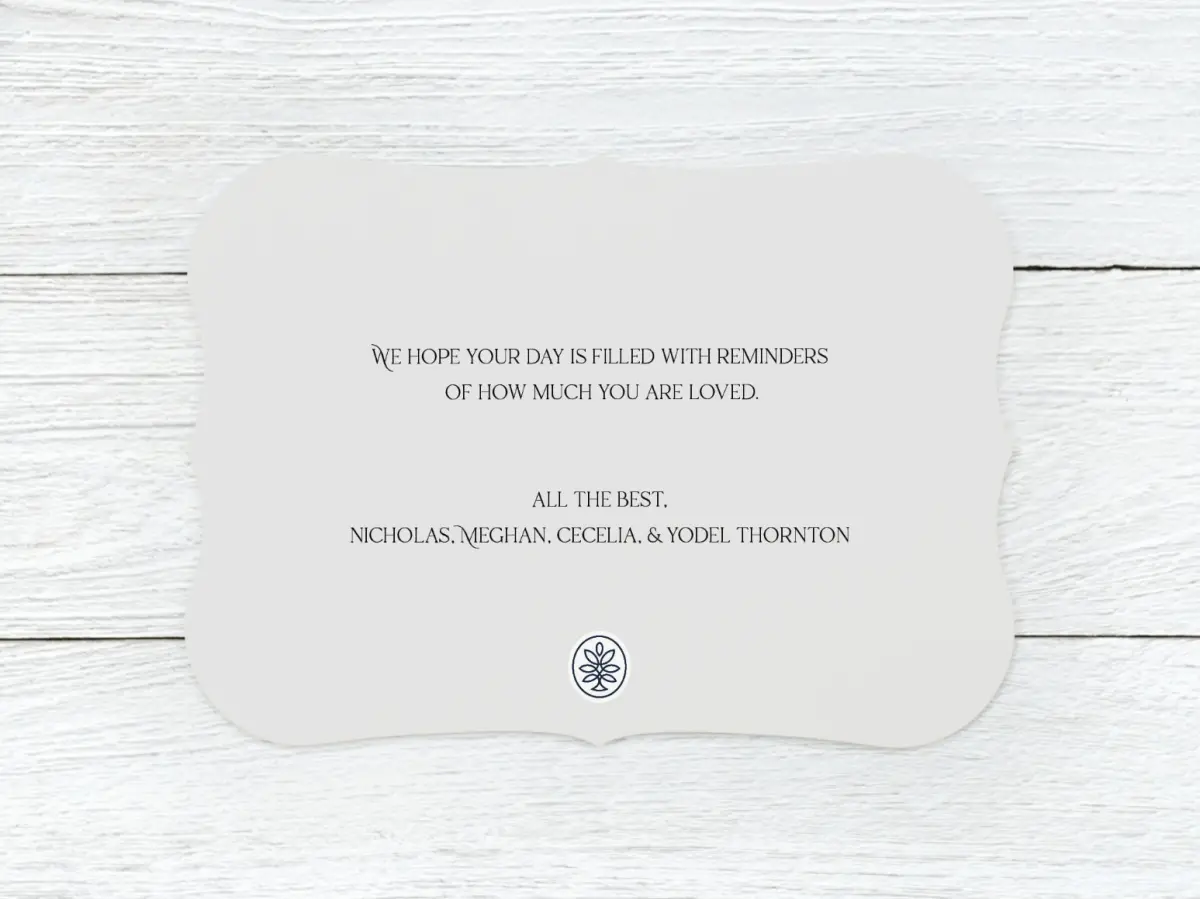 Save the Date Card Back