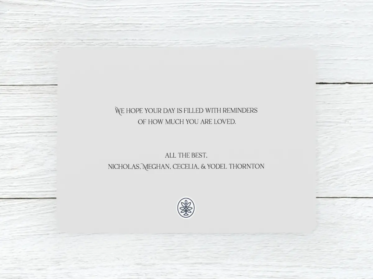 Save the Date Card Back