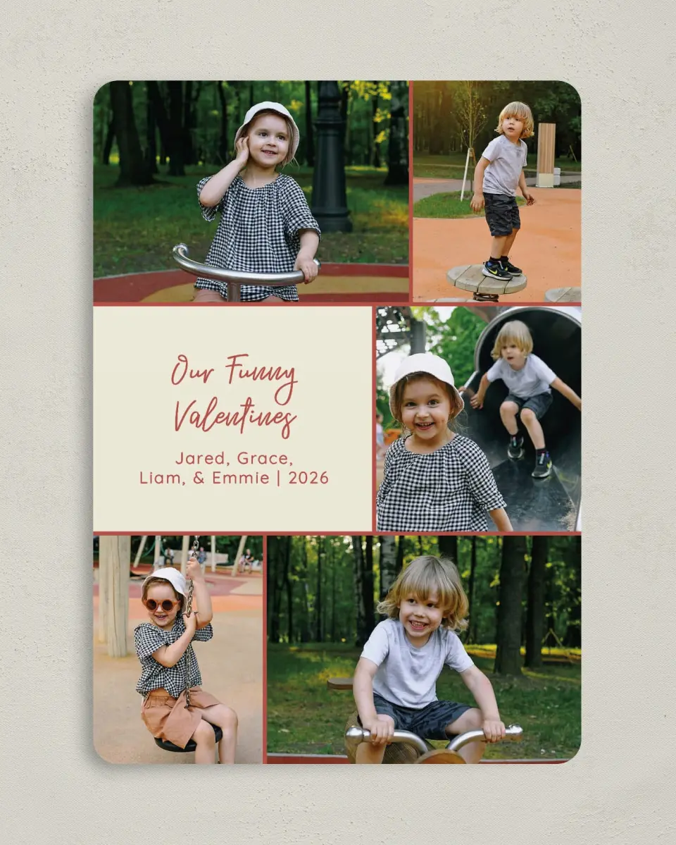 This is a 5" x 7" Valentine's Day Card called Funny Valentines printed in full color on Premium Smooth paper