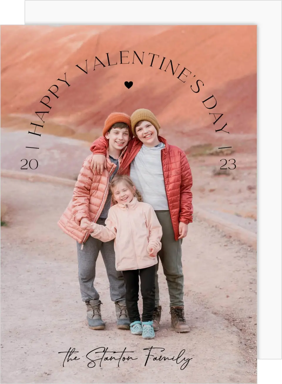 This is a 5" x 7" Valentine's Day Card called Arched Admiration printed in full color on Premium Smooth paper