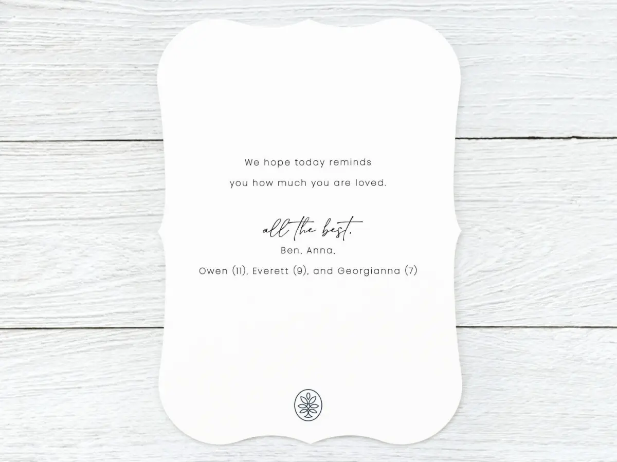 Save the Date Card Back