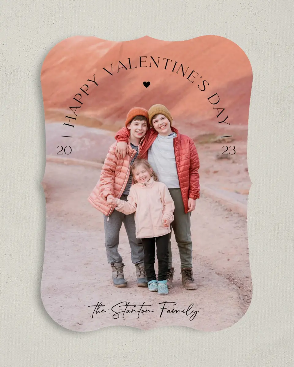 This is a 5" x 7" Valentine's Day Card called Arched Admiration printed in full color on Premium Smooth paper
